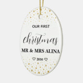 Maak je eigen onze eerste kerst getrouwd keramisch ornament (Links)