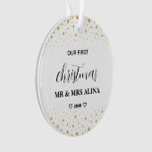 Maak je eigen onze eerste kerst getrouwd ornament (voorkant)