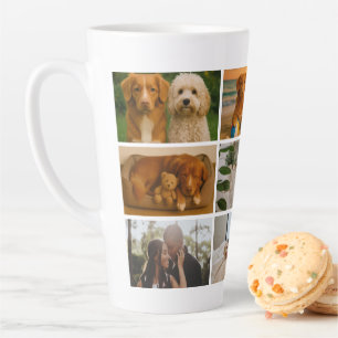 Maak je eigen op maat gemaakte 9 foto gepersonalis latte mok