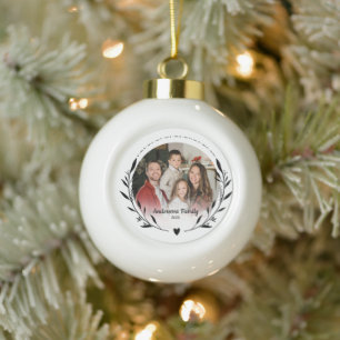 Maak je eigen op maat gemaakte foto familienaam ri keramische bal ornament