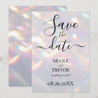 Maak Je Eigen Op Maat Gemaakte Iridiserende Lichte Save The Date