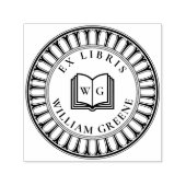 Maak je eigen Open Book Monogram Ex Libris Zelfinktende Stempel (Design)