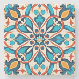 Maak Je Eigen Oranje Geel Blauw Talavera Stijl Stenen Onderzetter