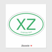 Maak je eigen ovale landcode vinyl auto stickers (Vel)