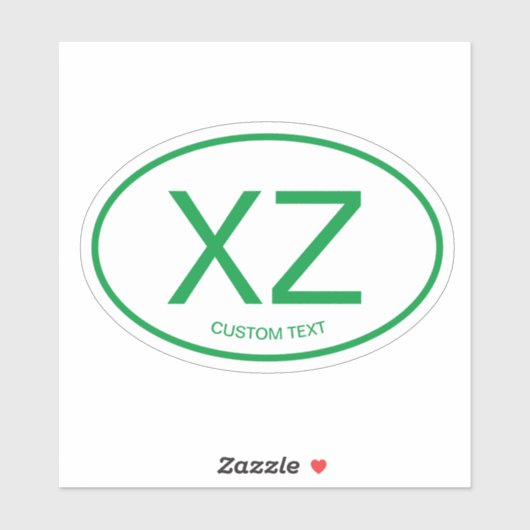 Maak je eigen ovale landcode vinyl auto stickers (Vel)