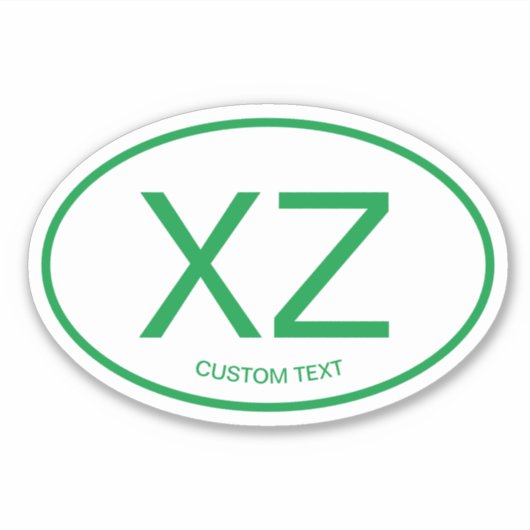 Maak je eigen ovale landcode vinyl auto stickers (Voorkant)