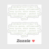 Maak Je Eigen Paar Aangepaste Citateliedjes Groen Sticker (Vel)