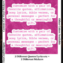 Maak Je Eigen Paar Custom Quote Verse HotP XS Sticker