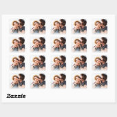 Maak Je Eigen Paar Foto Aangepaste Afbeelding Vierkante Sticker (Vel)
