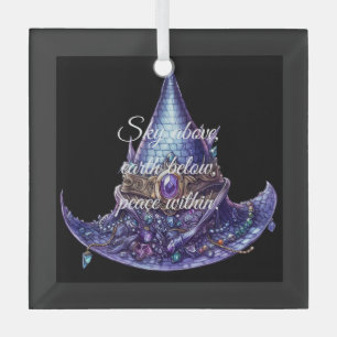 Maak Je Eigen Paarse Bejeweled Draken Heksenhoed Glas Ornament