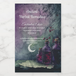 Maak Je Eigen Paarse Elixir Flessen Apotheek Wijn Etiket