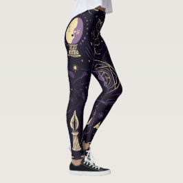 Maak Je Eigen Paarse & Gouden Magische Symbolen Zw Leggings