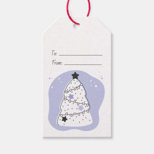 Maak Je Eigen Paarse Kerstboom Cadeaulabel (Voorkant)