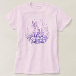 Maak Je Eigen Paarse Kristallen Bol & Bloemen T-shirt