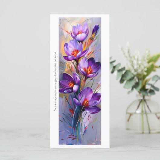 Maak je eigen paarse krokus bladwijzerkaart (Staand voorkant)