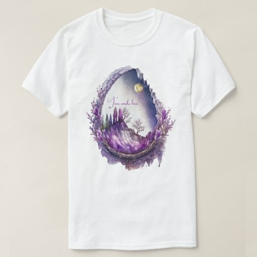 Maak Je Eigen Paarse Landschap Geode T-shirt (Design voorkant)