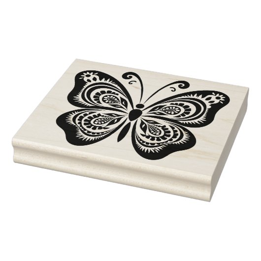 Maak Je Eigen Paisley Vlinder Rubberstempel (Stempel)