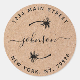 Maak Je Eigen Palmbomen Ronde Retouradres Ronde Sticker