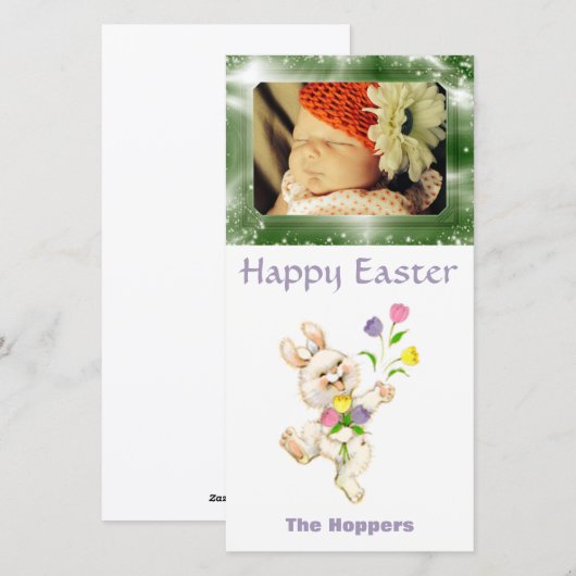 Maak Je Eigen Pasen-foto | Schattige Paashaas Feestdagenkaart (Voorkant / Achterkant)