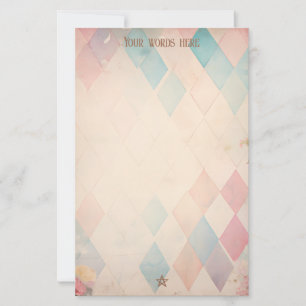 Maak Je Eigen Pastel Harlekijn Grunge Bloemen Briefpapier