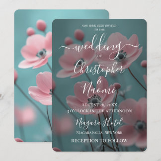 Maak je eigen pastelroze en turquoise bloemen brui kaart