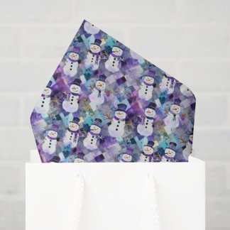 Maak Je Eigen Patchwork Sneeuwman Paars Tissuepapier