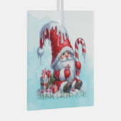 Maak je eigen peperminthoeden Kerstgnome Glas Ornament (Voorkant Rechts)