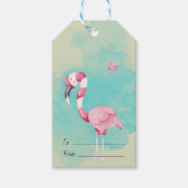 Maak je eigen pepermunt flamingo Kerstmis Cadeaulabel (Voorkant)