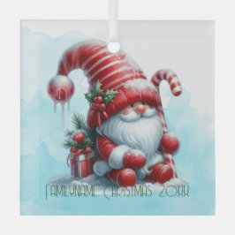 Maak je eigen pepermunt hulst Kerst-gnome Glas Ornament