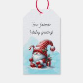 Maak je eigen pepermunt hulst Kerstman kabouter Cadeaulabel (Achterkant)