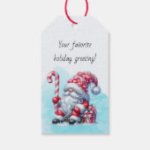 Maak je eigen pepermunt Kerst gnome Santa Cadeaulabel (Achterkant)