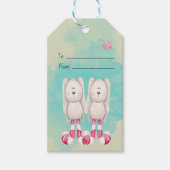 Maak je eigen pepermunt konijn Kerstmis Cadeaulabel (Voorkant)