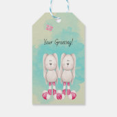 Maak je eigen pepermunt konijn Kerstmis Cadeaulabel (Achterkant)