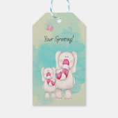 Maak je eigen pepermunt olifant kerstfeest cadeaulabel (Achterkant)