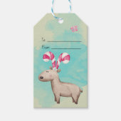 Maak je eigen pepermunt rendier Kerstmis Cadeaulabel (Voorkant)