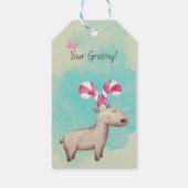 Maak je eigen pepermunt rendier Kerstmis Cadeaulabel (Achterkant)