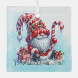 Maak je eigen pepermunt snoep Kabouter Kerstman Glas Ornament