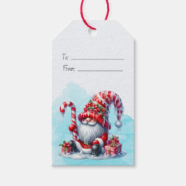 Maak je eigen pepermunt snoep Kerst Gnome Cadeaulabel