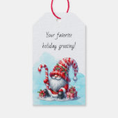 Maak je eigen pepermunt snoep Kerst Gnome Cadeaulabel (Achterkant)