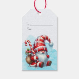 Maak je eigen pepermuntbesjes Kerstgnoom Cadeaulabel