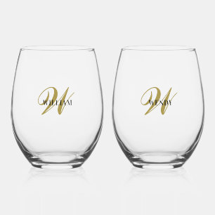 Maak Je Eigen Persoonlijke Monogram Wijnglas Zonder Voet