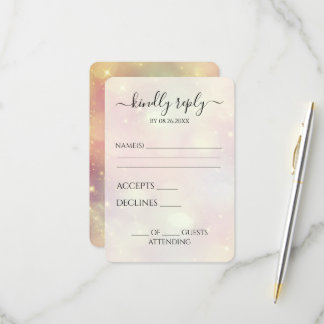 Maak Je Eigen Perzik Schitterende Bokeh RSVP Kaartje
