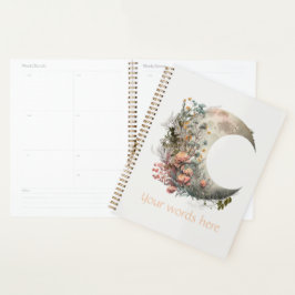 Maak je eigen perzikrozen bloem halve maan planner