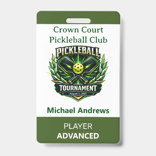 Maak Je Eigen Pickleball Toernooi Badge (Voorzijde)