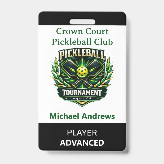 Maak Je Eigen Pickleball Toernooi Badge (Voorzijde)