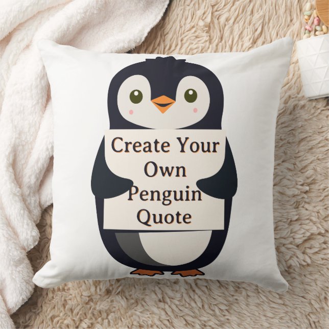 Maak Je Eigen Pinguïn Citaat Kussen (Deken)