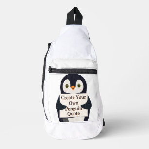 Maak Je Eigen Pinguïn Citaat Sling Bag