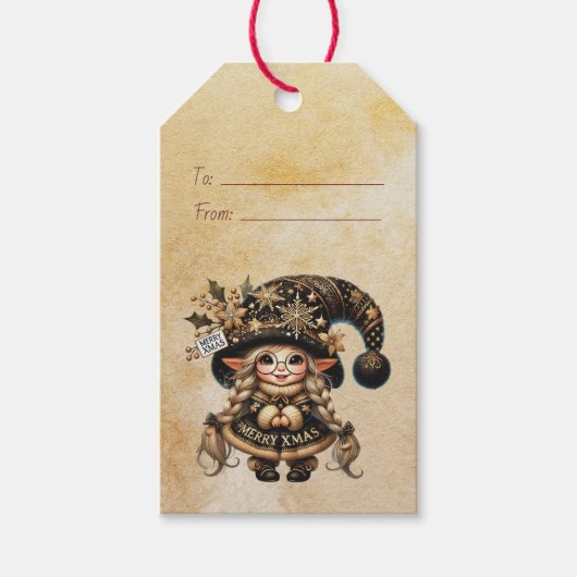 Maak Je Eigen Pittige Magische Kerstkabouter Cadeaulabel (Voorkant)