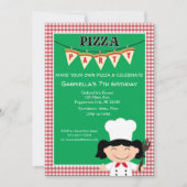 Maak je eigen Pizza Birthday Party Kaart (Voorkant)