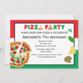 Maak je eigen Pizza Birthday Party Kaart (Voorkant)